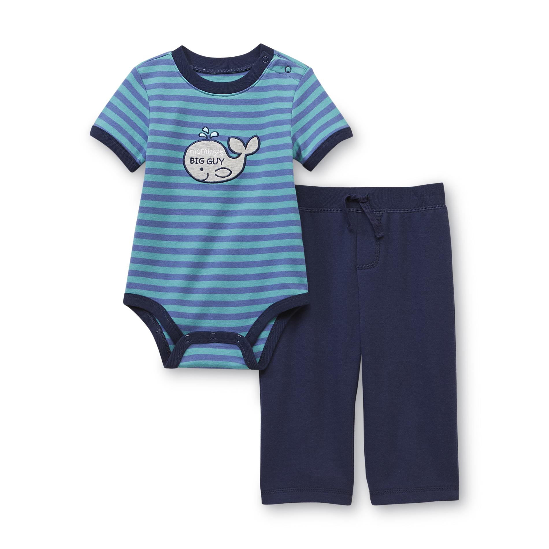 Small Wonders Newborn Boy's Bodysuit & Pants - Whale