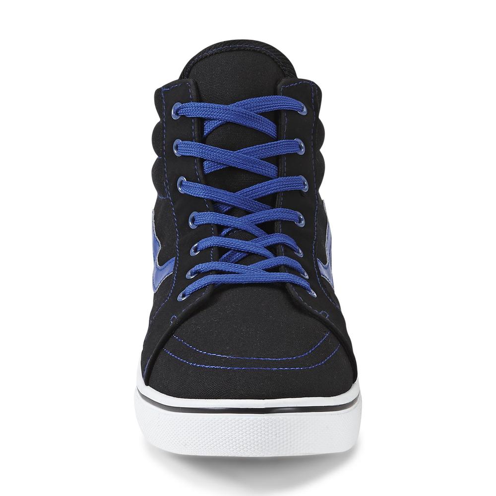 Charles Albert Shoes Men's 13050 High Top  Sneaker -Black/Cobalt