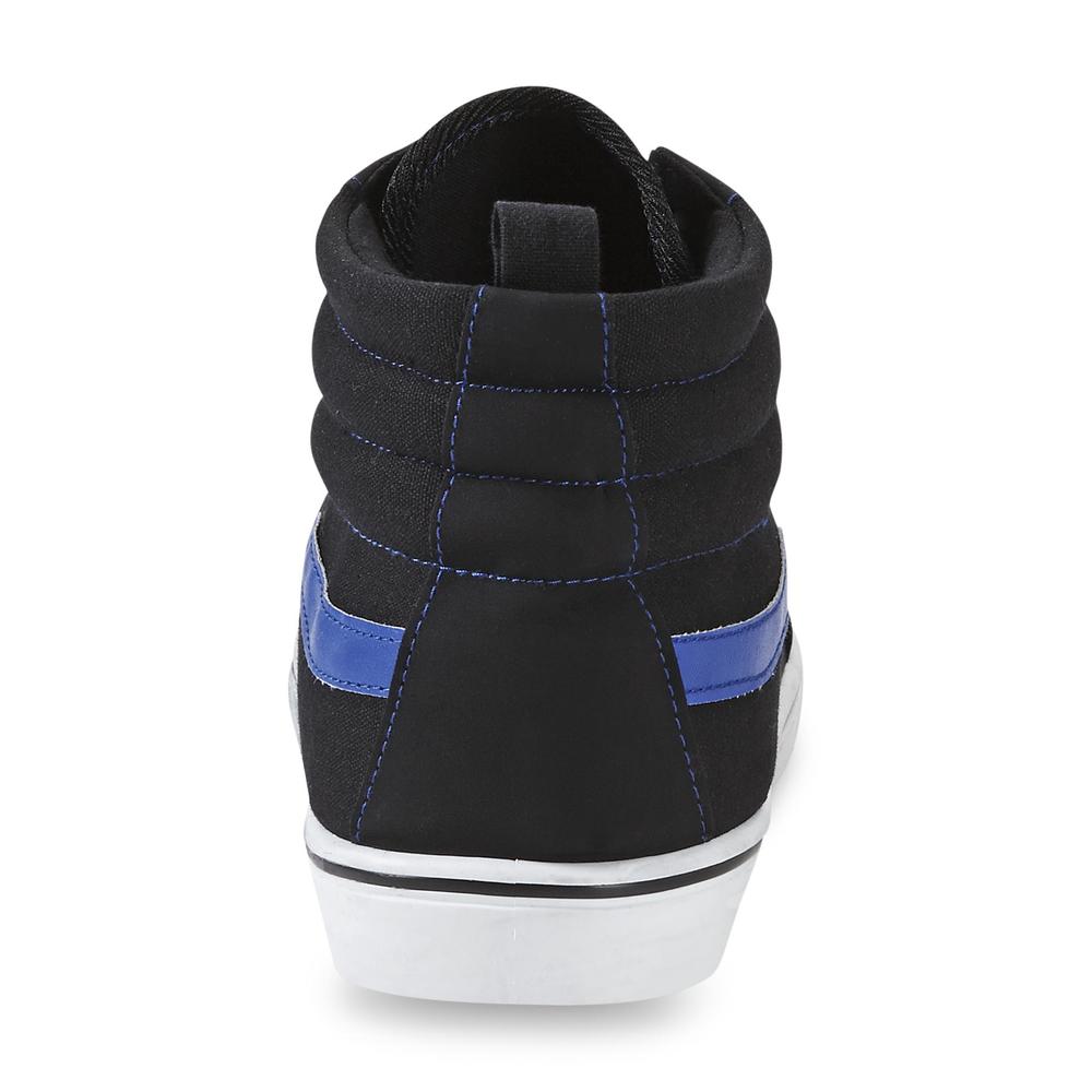 Charles Albert Shoes Men's 13050 High Top  Sneaker -Black/Cobalt
