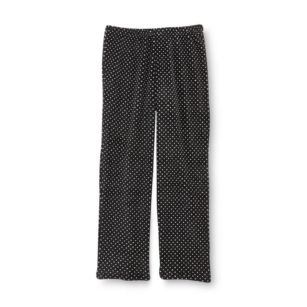 Laura Scott Women's Plus Pajama Top  Printed Microfleece Pants & Slippers - Dot