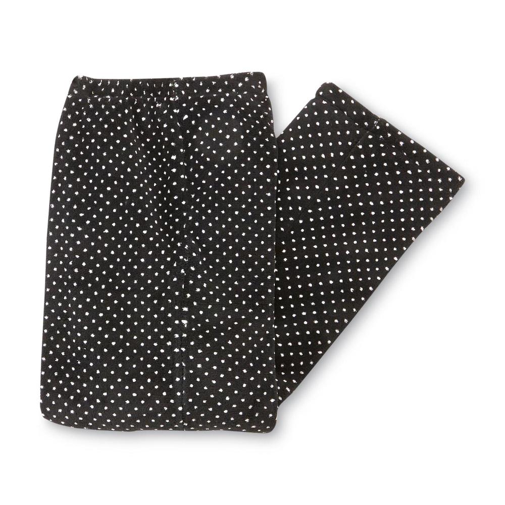 Laura Scott Women's Plus Pajama Top  Printed Microfleece Pants & Slippers - Dot