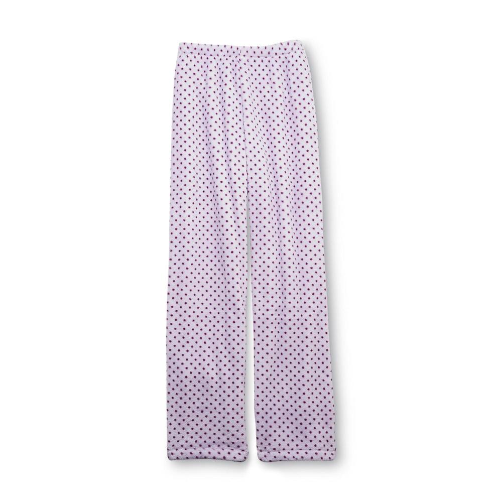 Laura Scott Women's Plus Fleece Pajamas & Slippers - Polka Dots