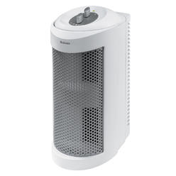 holmes true hepa allergen remover mini tower air purifier for small spaces, white