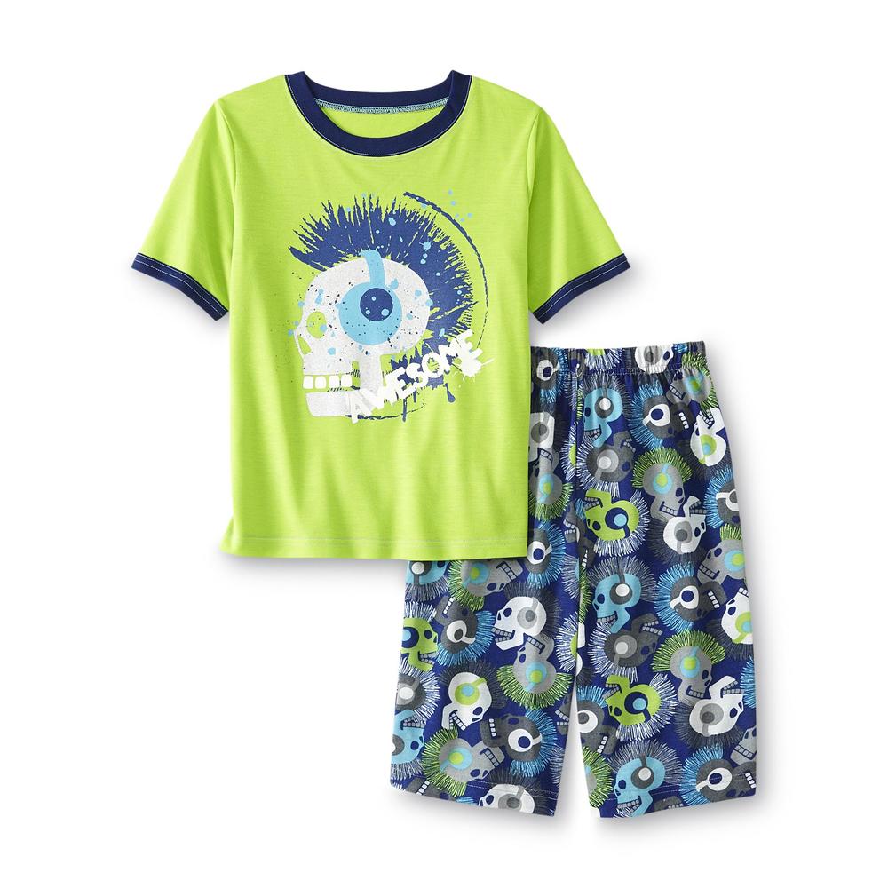 Joe Boxer Boy's Pajama T-Shirt & Shorts - Mohawk Skull