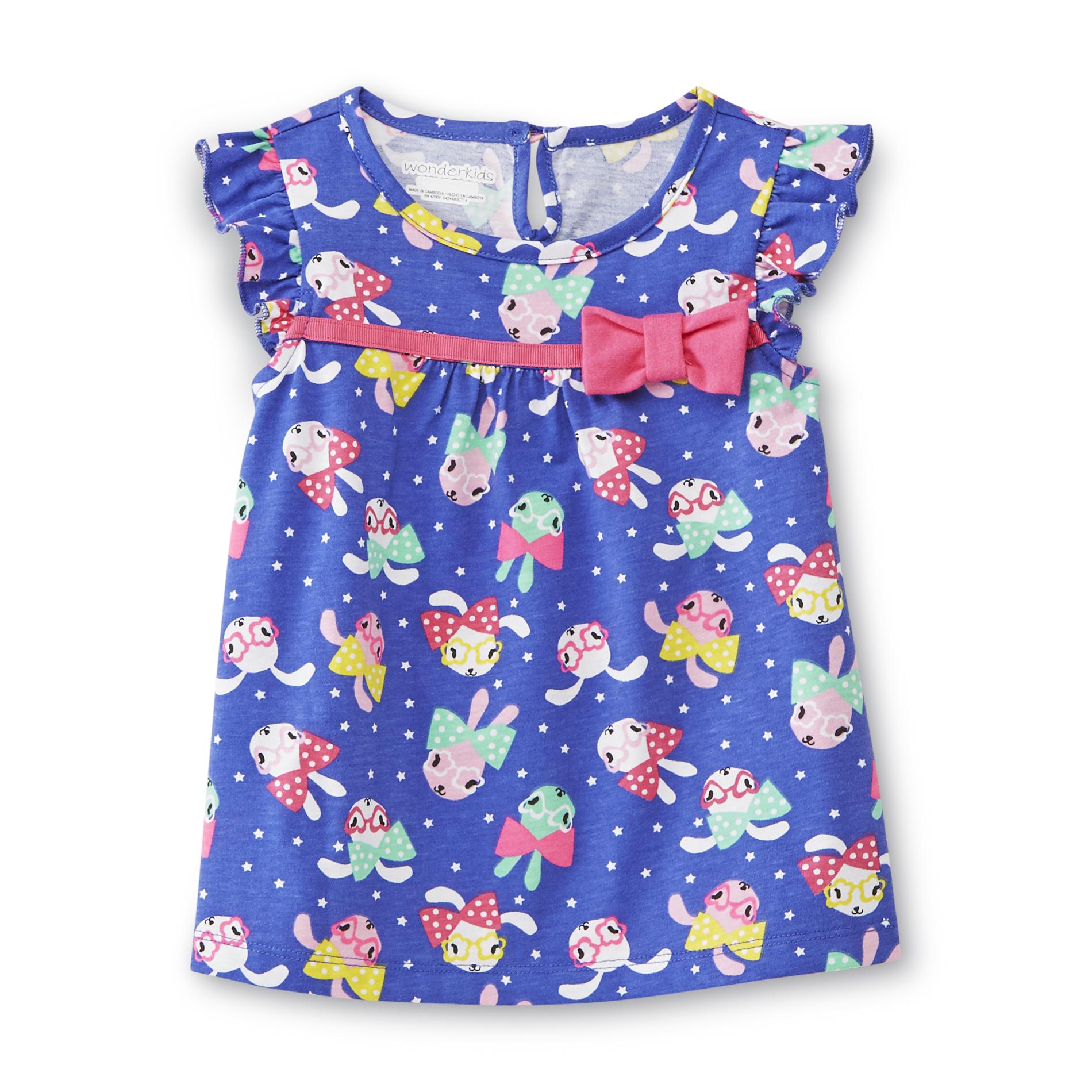 WonderKids Infant & Toddler Girl's Cap Sleeve Tunic Top - Bunnies