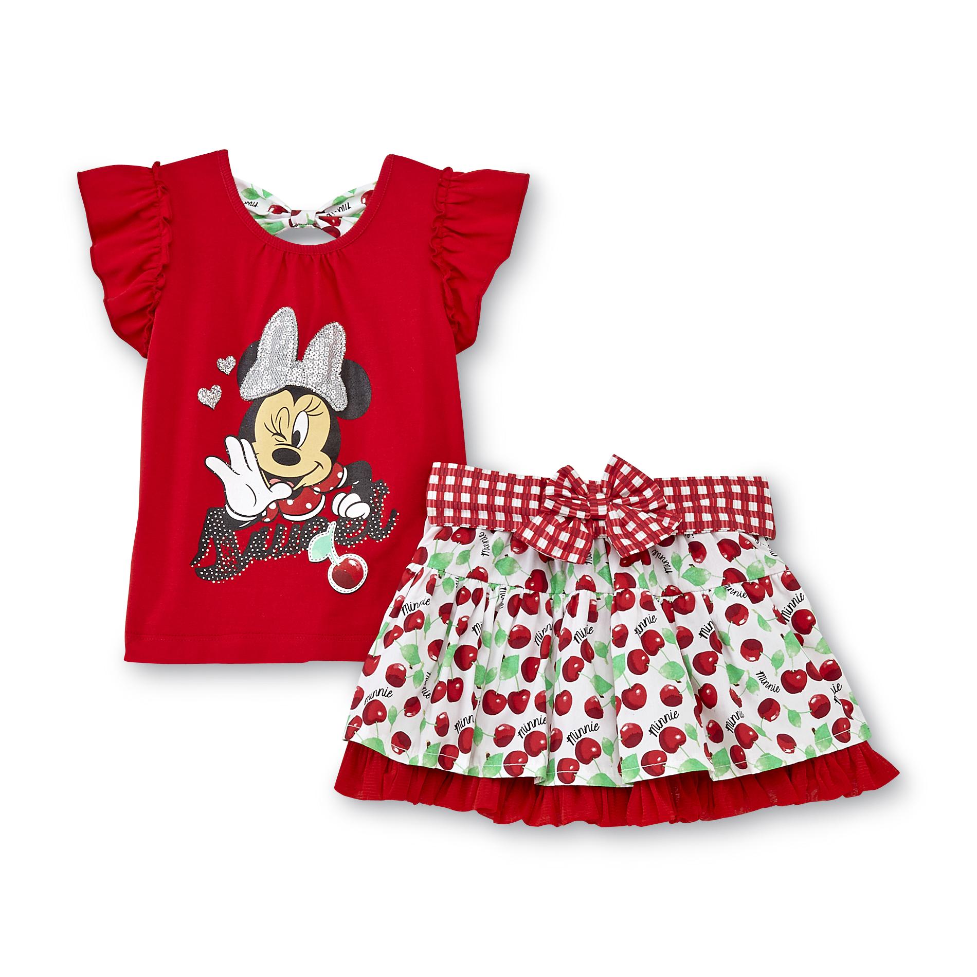 Disney Minnie Mouse Infant & Toddler Girl's Top & Scooter Skirt