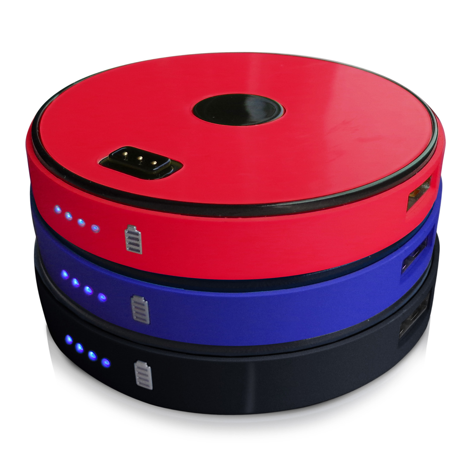 Sungale SPB0201-RBB 3 Disk Round Stackable 9000 mAh Power Bank-Red/Blue/Black, Multi Color Sungale SPB0201-RBB 3 Disk Round Stackable 9000 mAh Power Bank-Red/Blue/Black, Multi Color