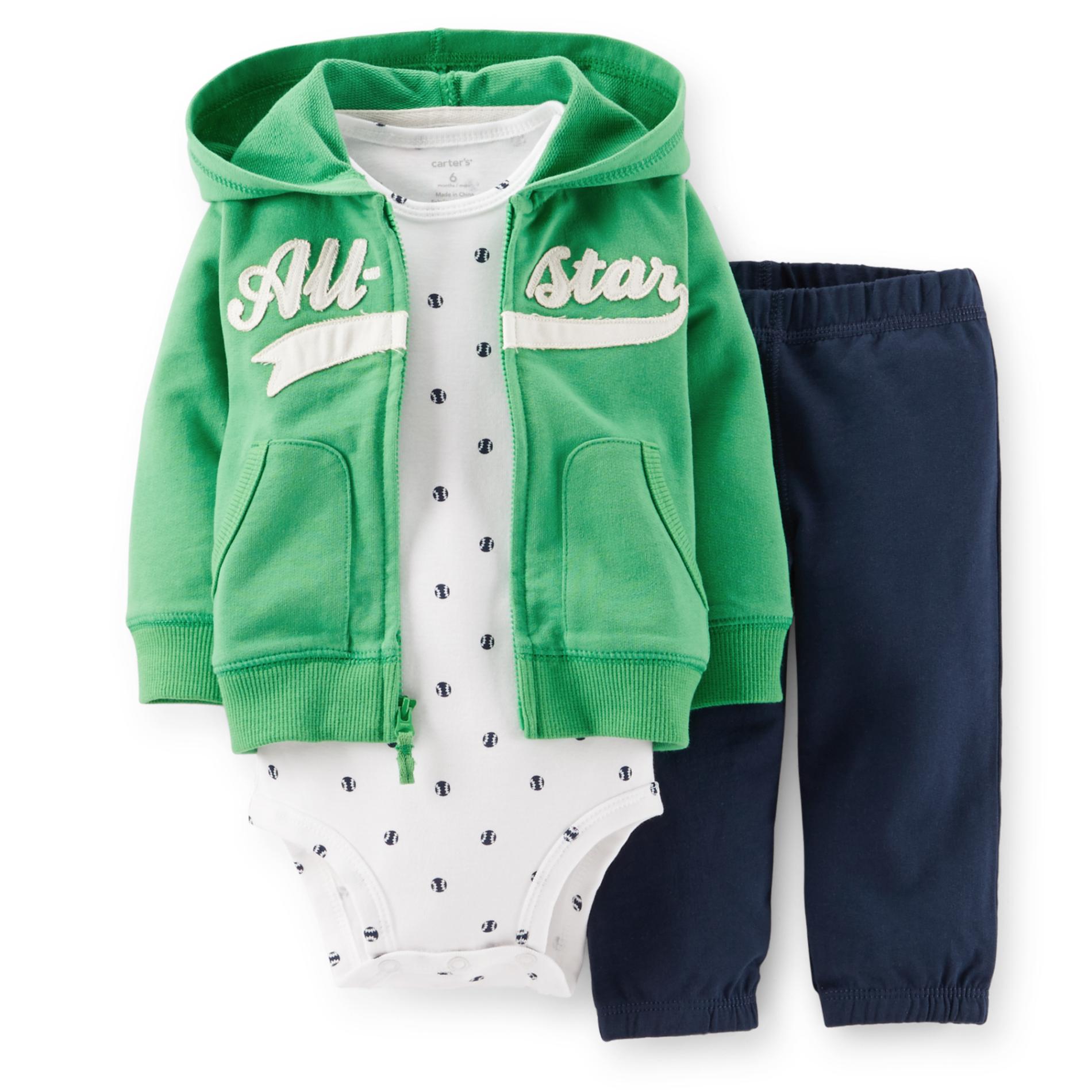 Carter's Newborn & Infant Boy's Hoodie Jacket  Bodysuit & Pants