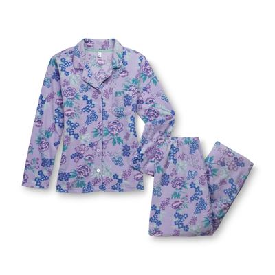 Pink K Women's Fleece Pajamas - Floral