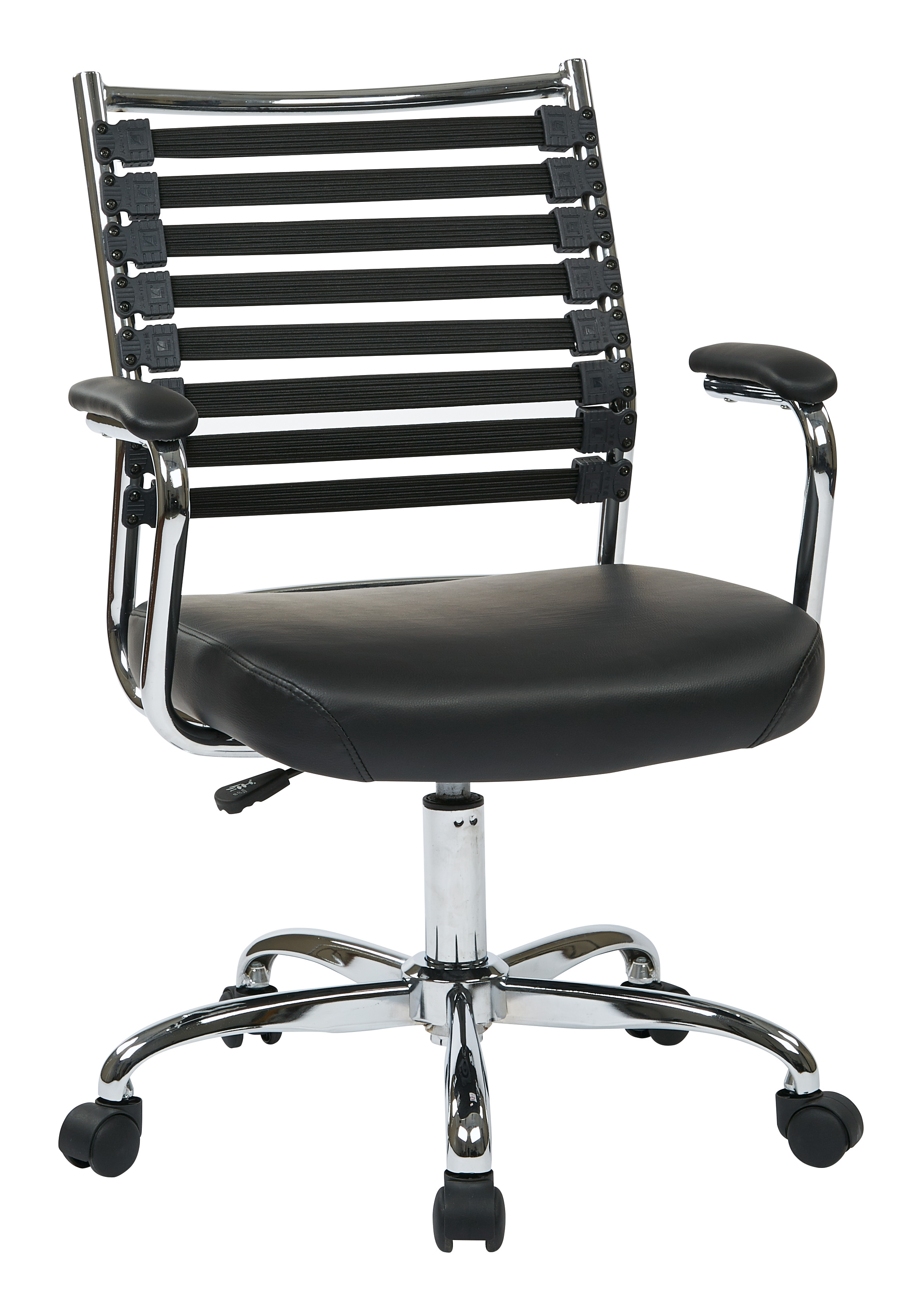 Avenue Six Randal Office Chair With Black Fabric & Black or Red Elastic Straps