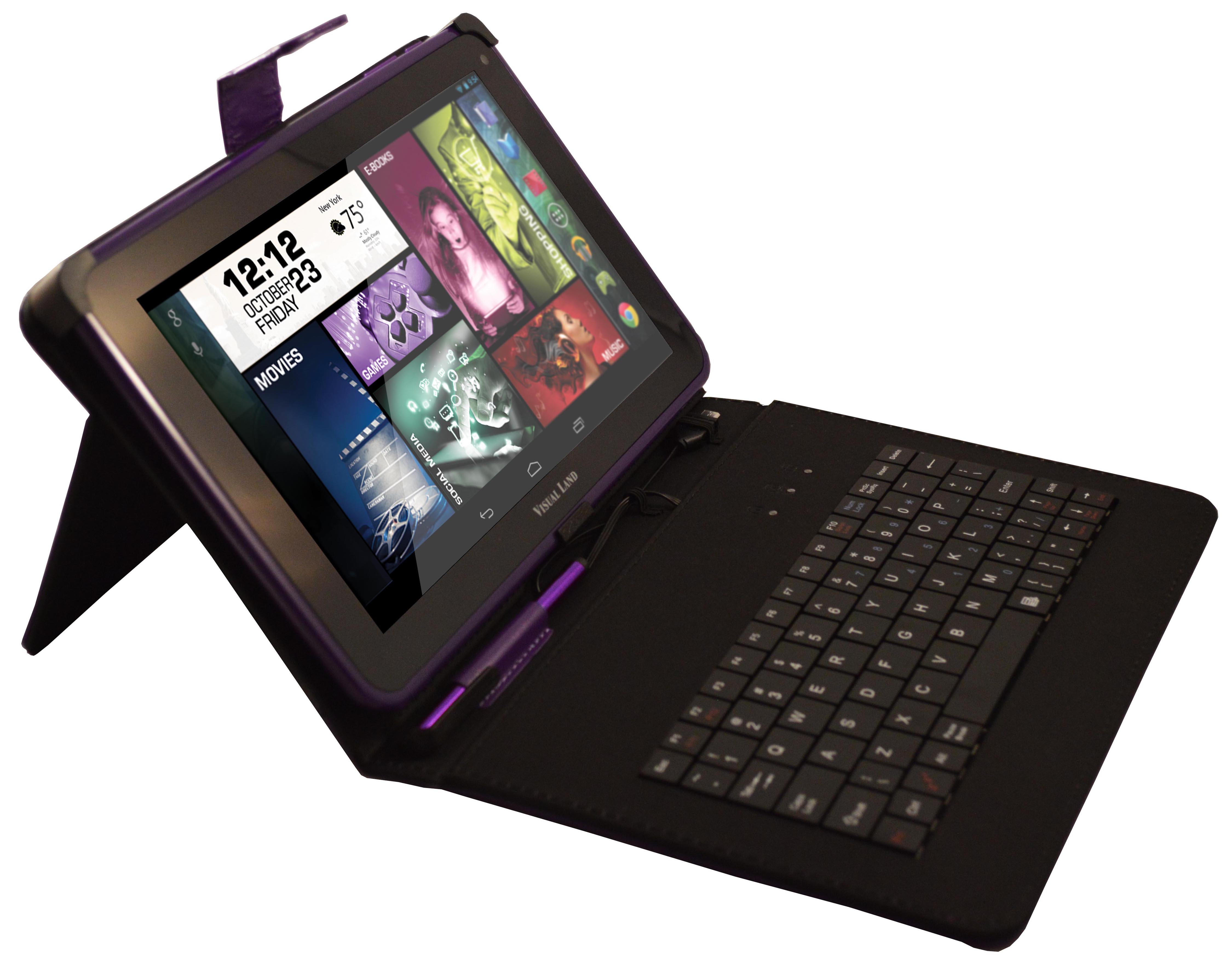 Visual Land Prestige Elite 9Q (Purple) 9 Tablet with Keyboard Case