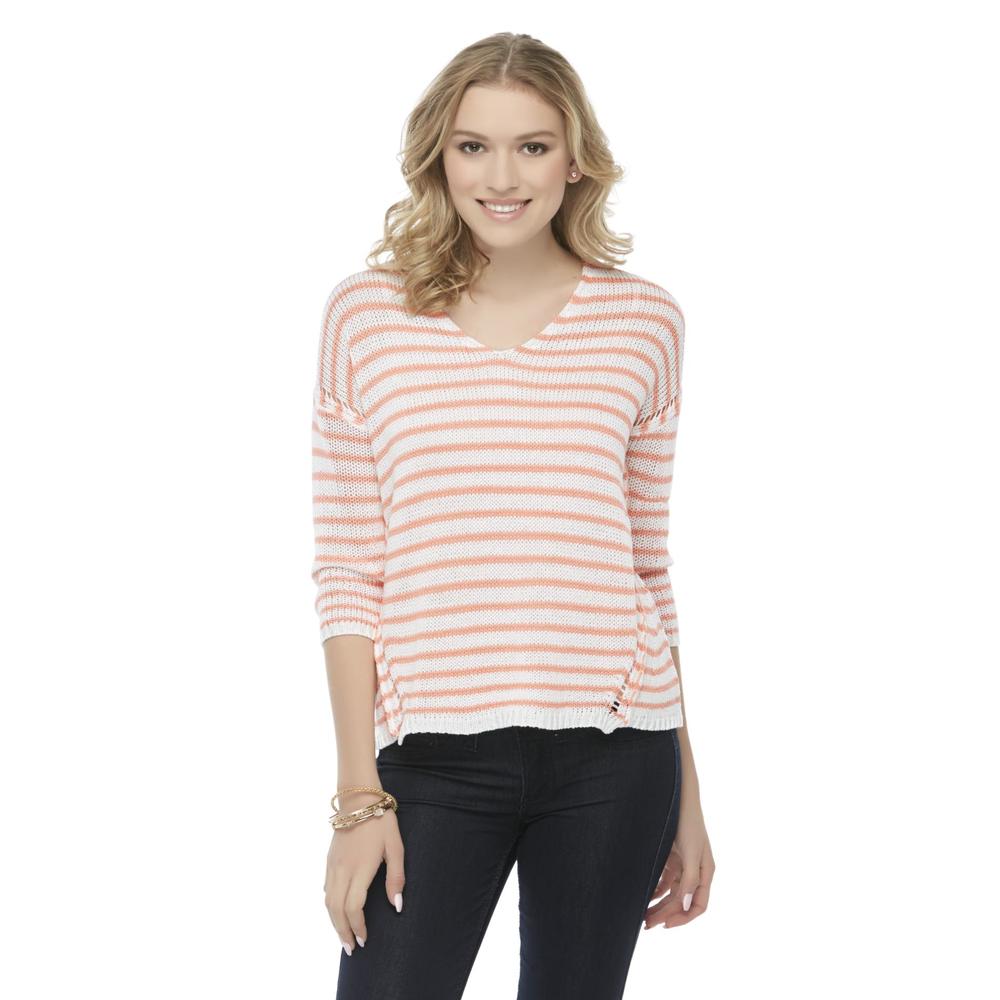 Metaphor Women's Pointelle High-Low Sweater - Striped