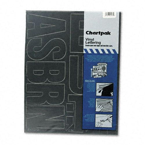 Chartpak CHA01175 Press-On Vinyl Uppercase Letters, 4 High, Black