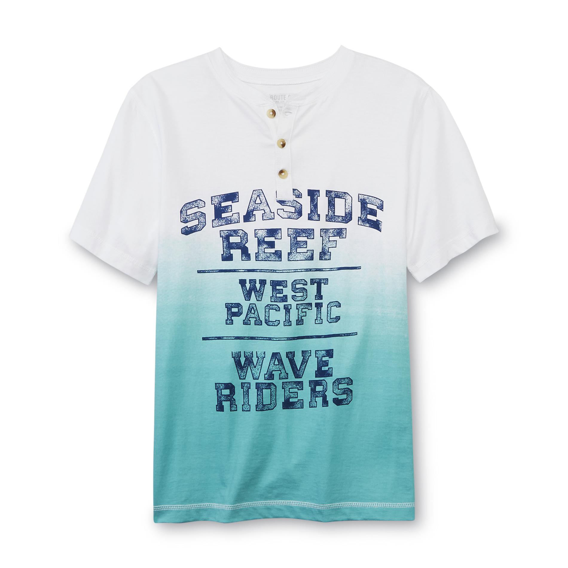 Route 66 Boy's Graphic Henley Shirt - Seaside Reef