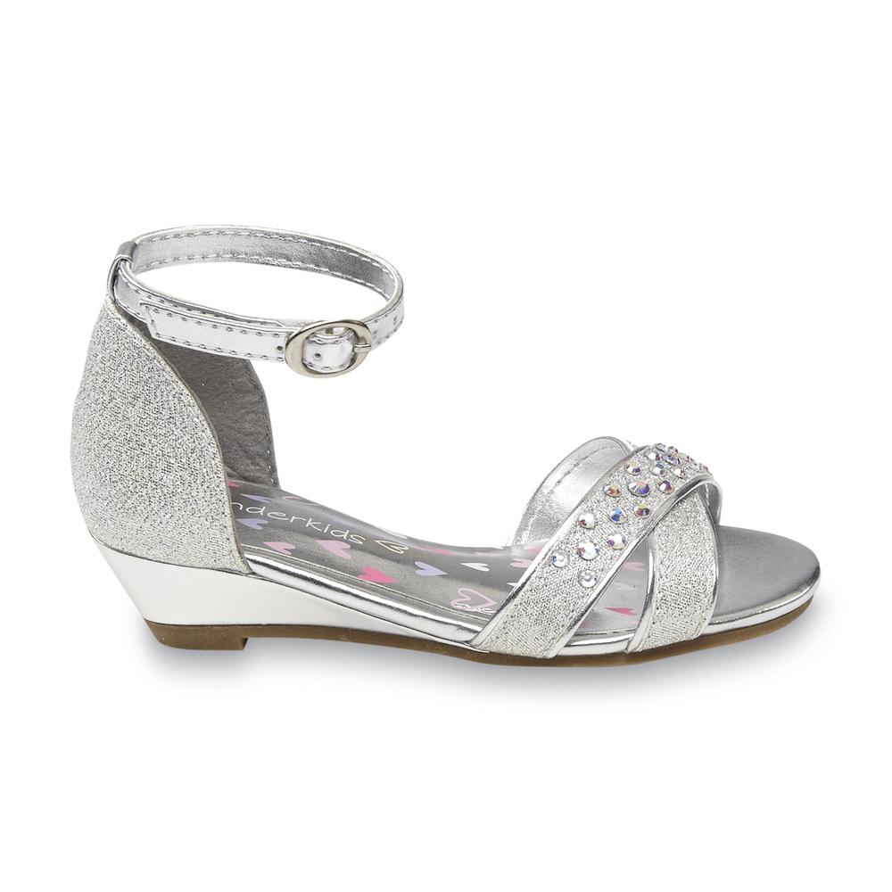 WonderKids Toddler Girl's Quincy Silver Strappy Sandal