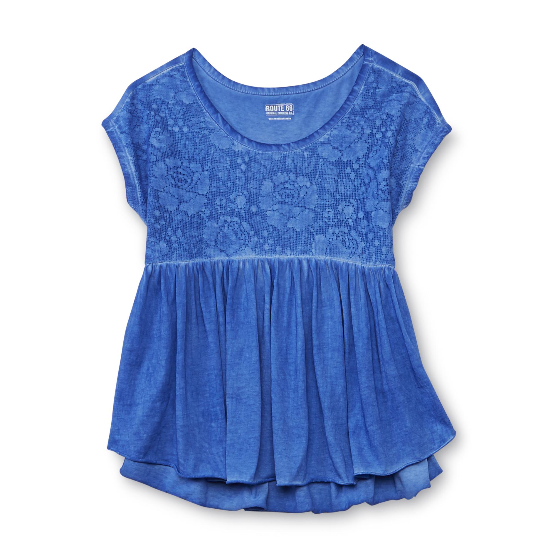 Route 66 Girl's Babydoll Top - Lace