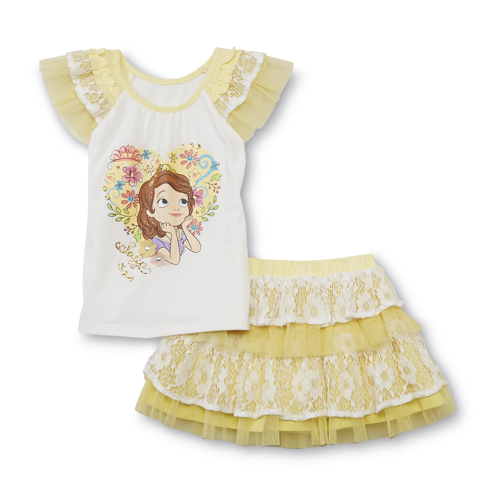 Disney Sofia the First Toddler Girl's Top & Scooter Skirt