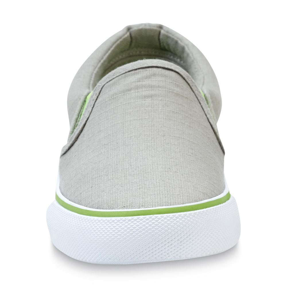 Joe Boxer Boy's Marley Gray/Green Slip-On Canvas Shoe