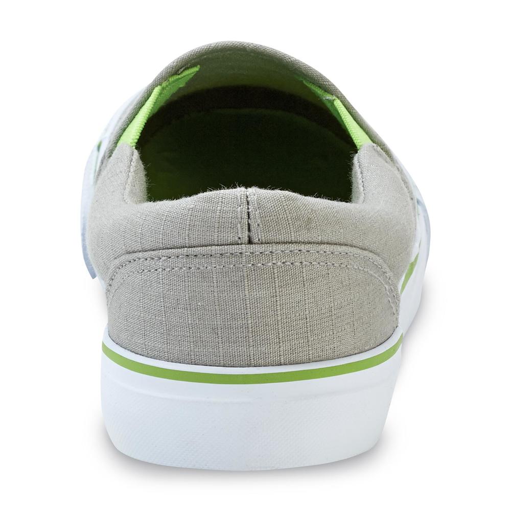 Joe Boxer Boy's Marley Gray/Green Slip-On Canvas Shoe