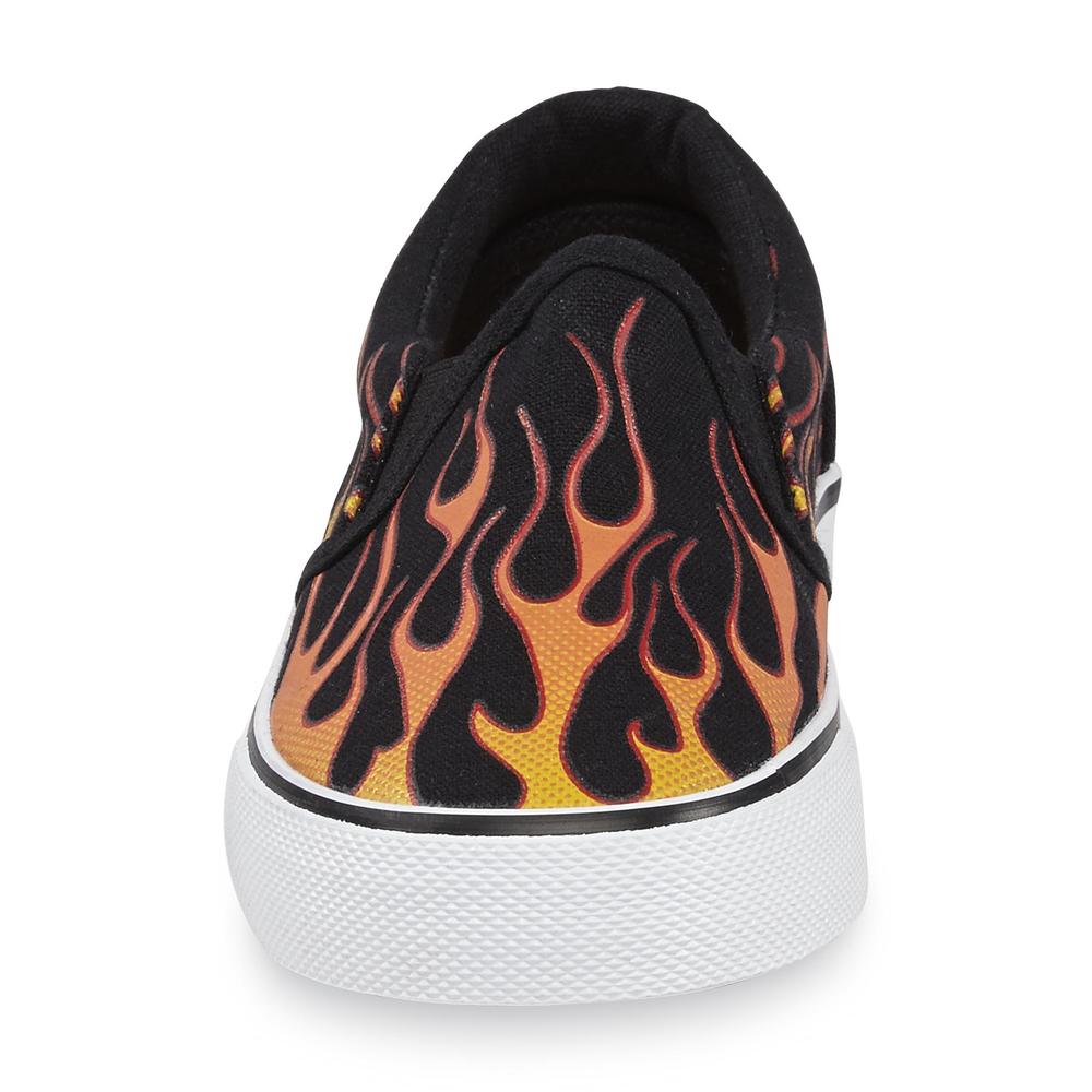 Joe Boxer Boy's Casual Remix - Black/Flames Canvas Shoe