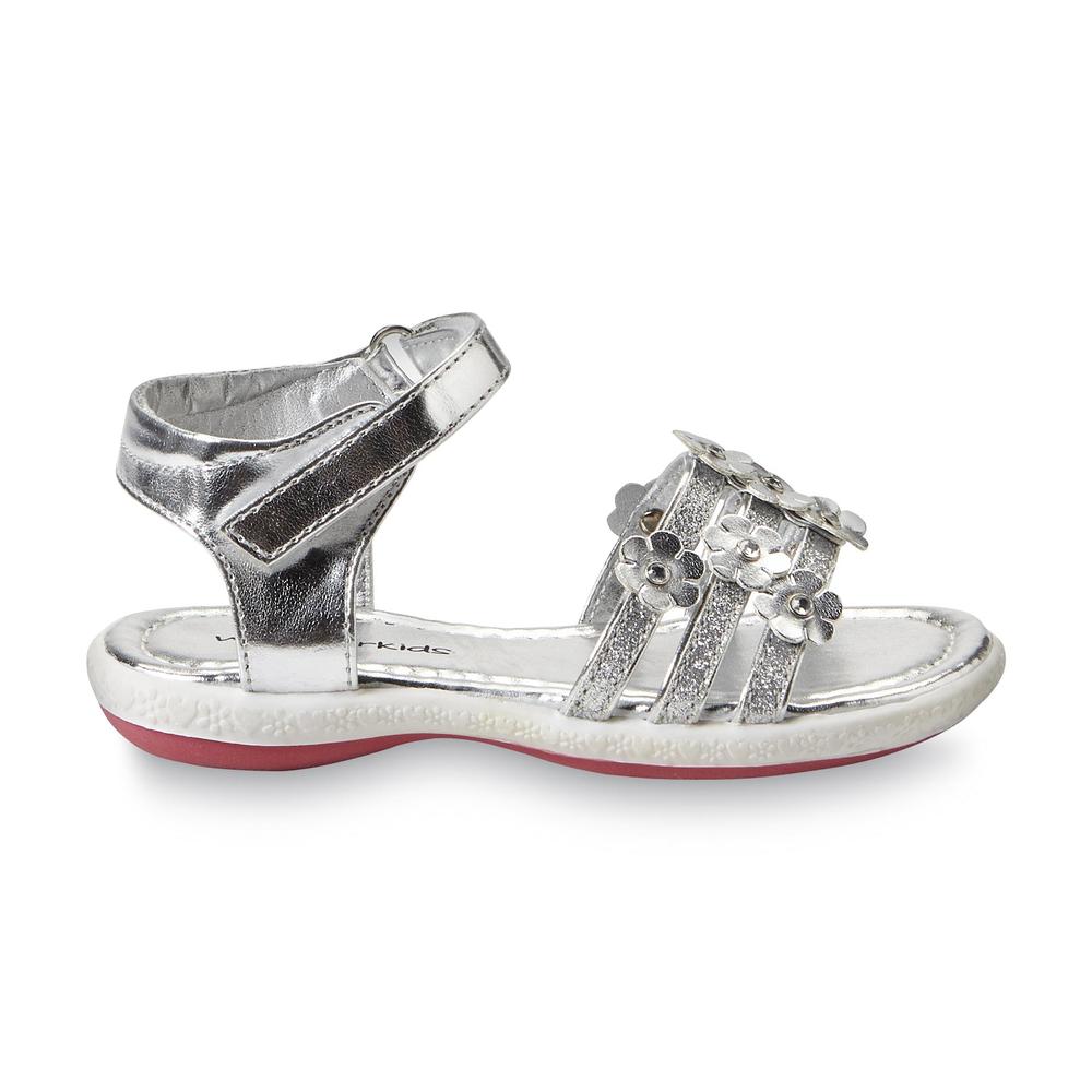 WonderKids Toddler Girl's Sidney Metallic Silver Sandal