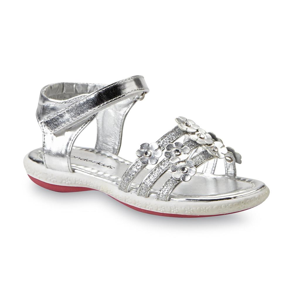 WonderKids Toddler Girl's Sidney Metallic Silver Sandal