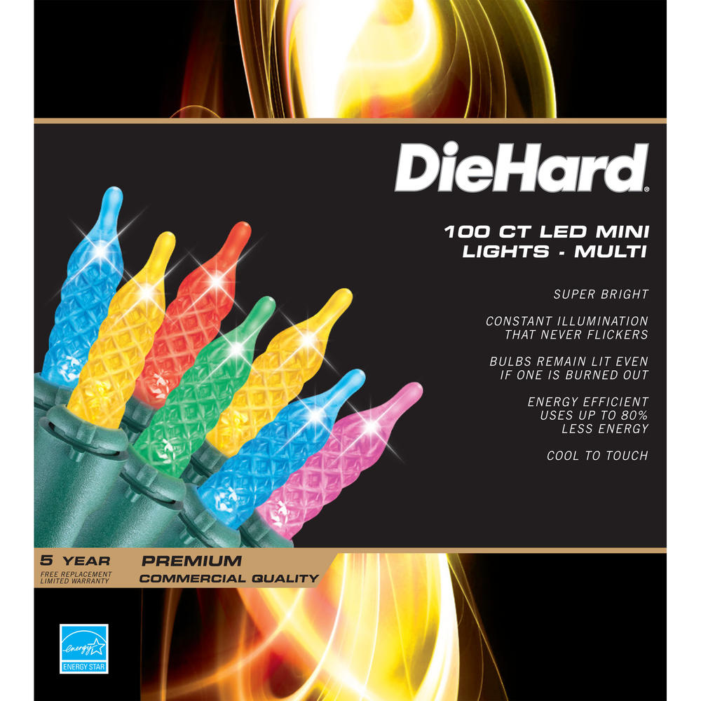 DieHard Christmas LED Mini Lights - Multi, 100 ct