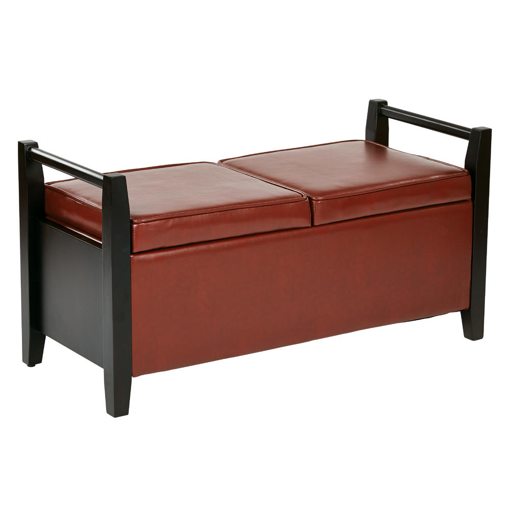 Avenue Six Stanley Storage Bench, Dark Espresso Frame with Bonded Leather, Fully Assembled
