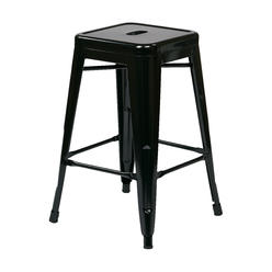 OSP Designs OSP Home Furnishings Patterson 24-inch Metal Backless Barstool, Black, 2-pack