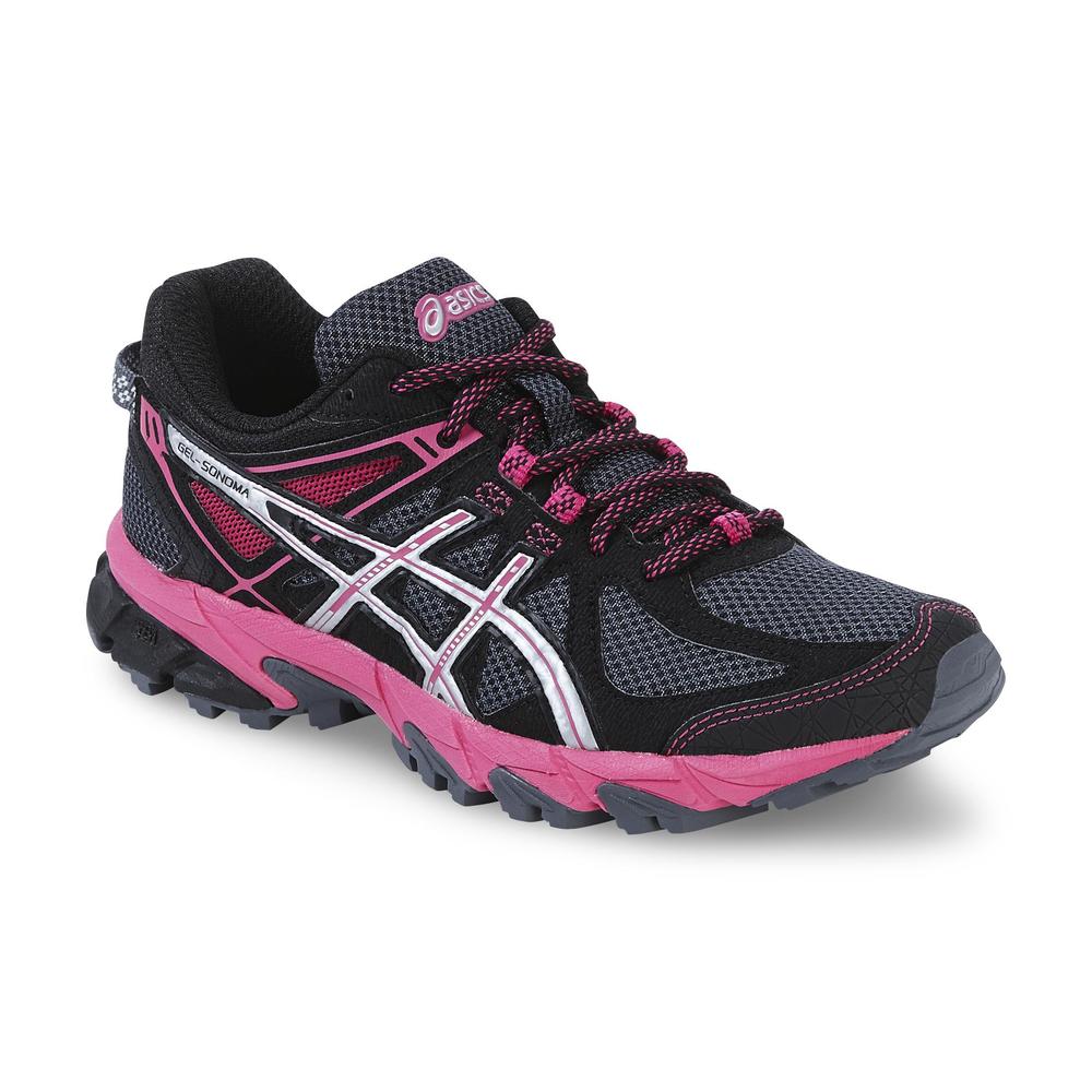 ASICS Women's Gel-Sonoma Trail Black/Gray/Pink Running Shoe - Wide Width