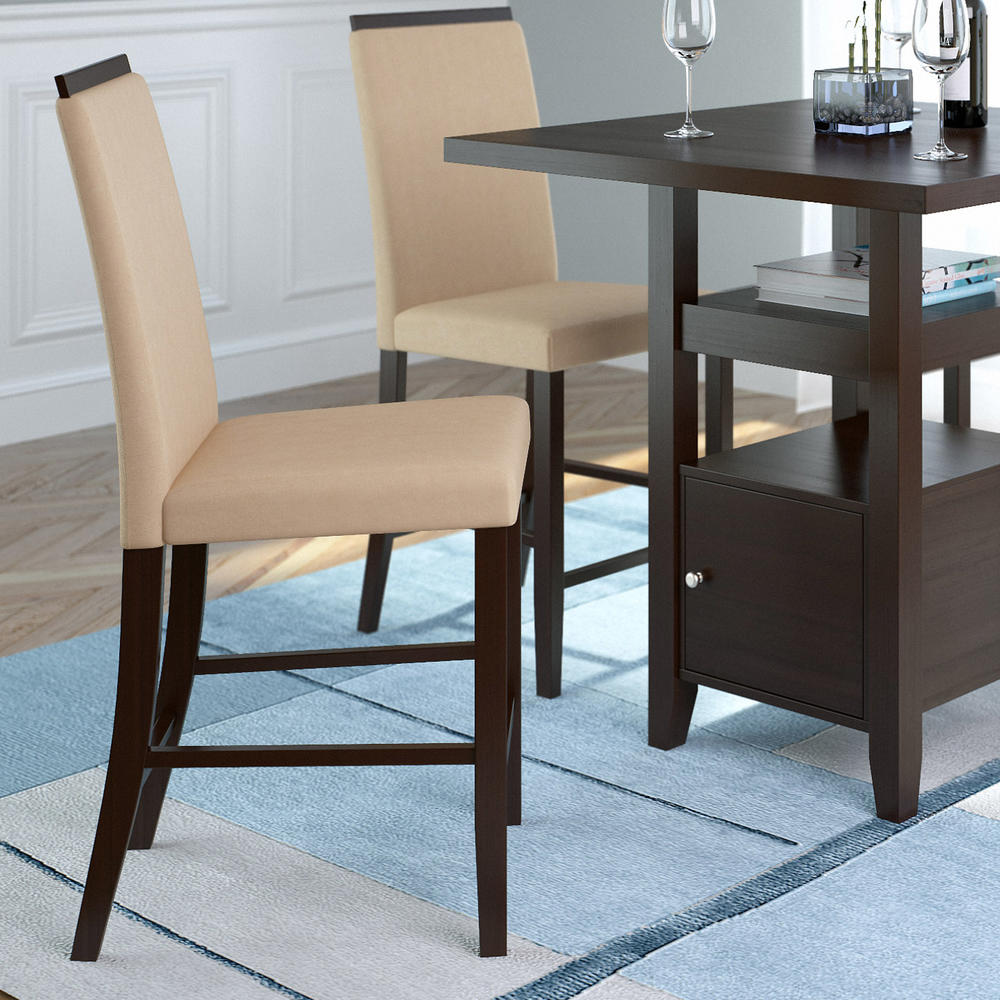CorLiving Bistro Dining Chairs with Fabric Seats, Set of 2