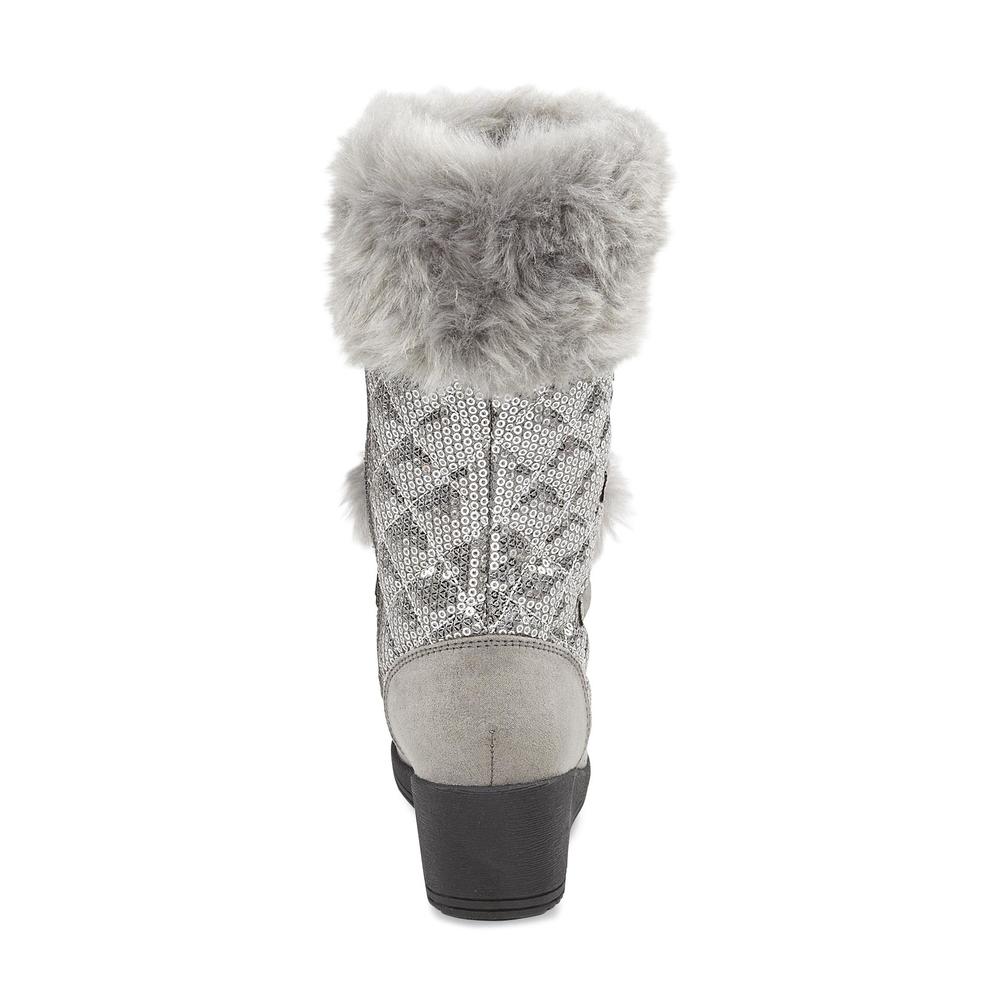 Canyon River Blues Girl's Rita Grey Sequined Wedge Fashion Boot: Shop Stylish Winter Boots at Sears