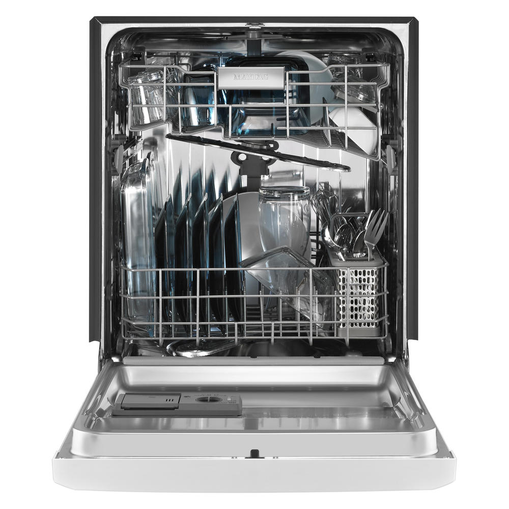 Maytag MDB6949SDH 24" Built-In Dishwasher w/ Stainless Steel Silverware Basket - White