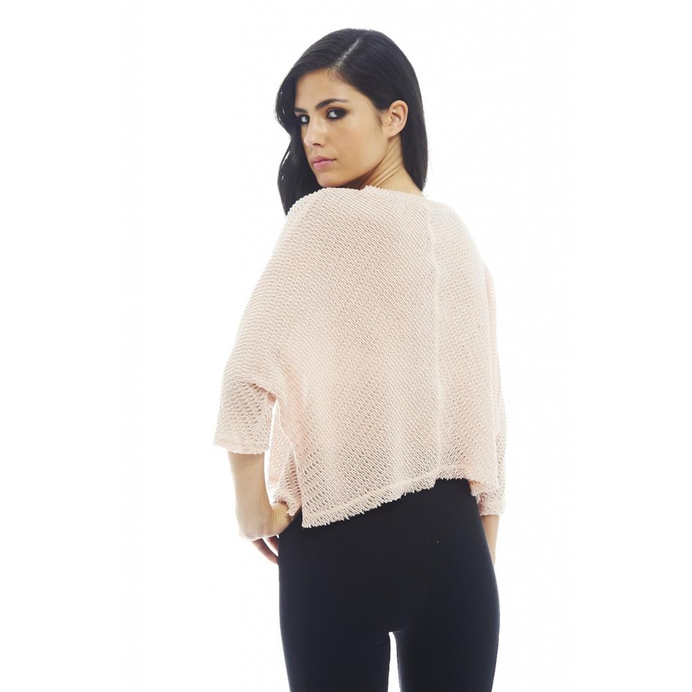 AX Paris Women's Knitted Plain Top In Baby Pink- Online Exclusive