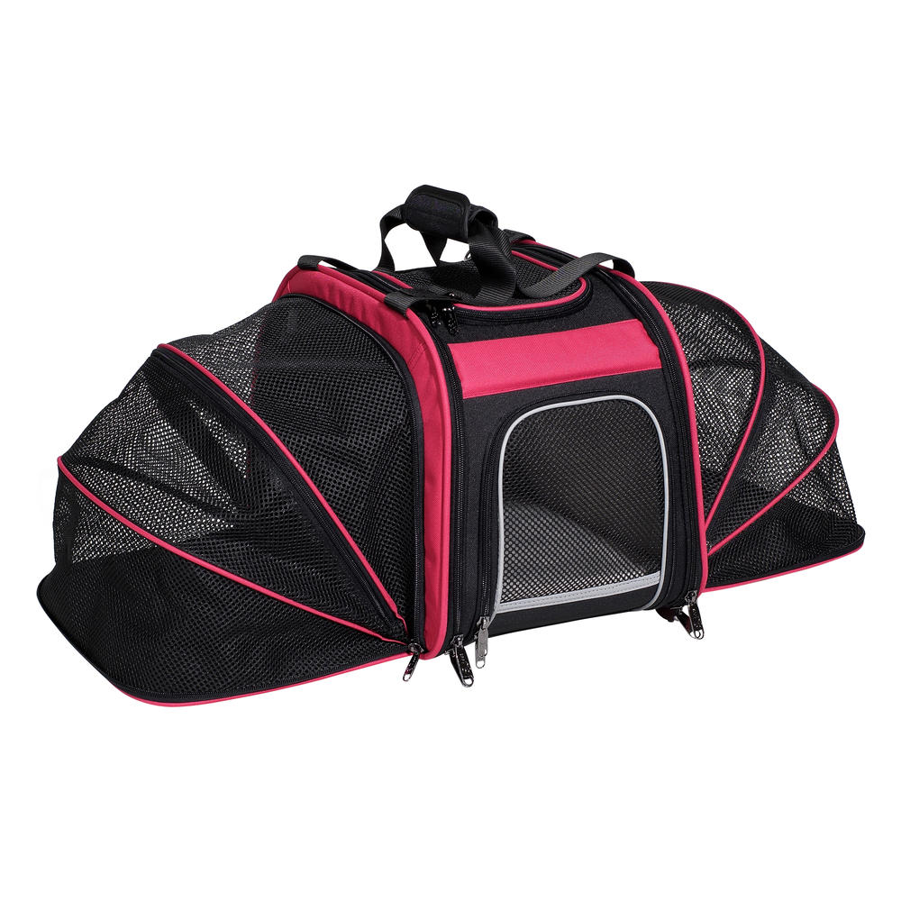 Nantucket Bicycle Basket Co. Pet (Expandable Rear Pet Carrier, Pink/Black)