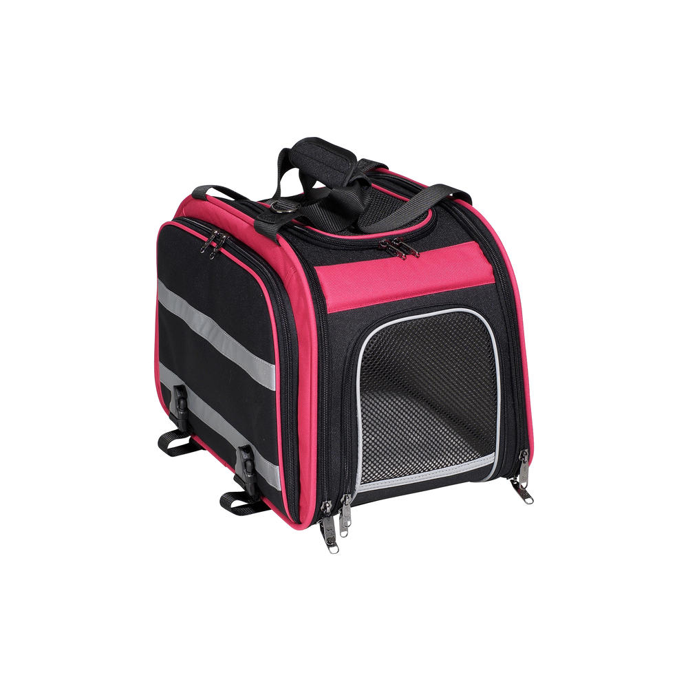 Nantucket Bicycle Basket Co. Pet (Expandable Rear Pet Carrier, Pink/Black)