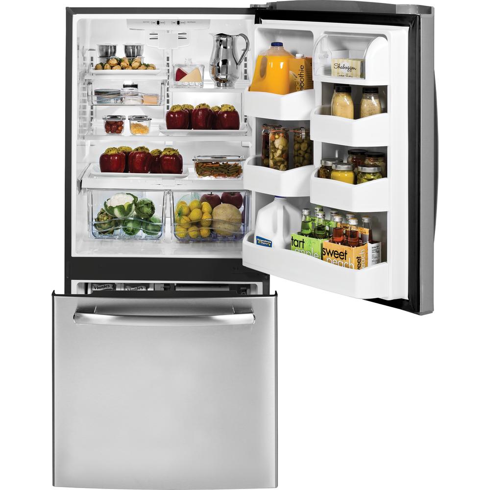 GE Appliances GDE20GSHSS 20.3 cu. ft. Bottom-Freezer Refrigerator - Stainless Steel