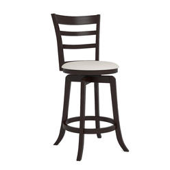 CorLiving Woodgrove Counter Height Barstool in Espresso and White Leatherette