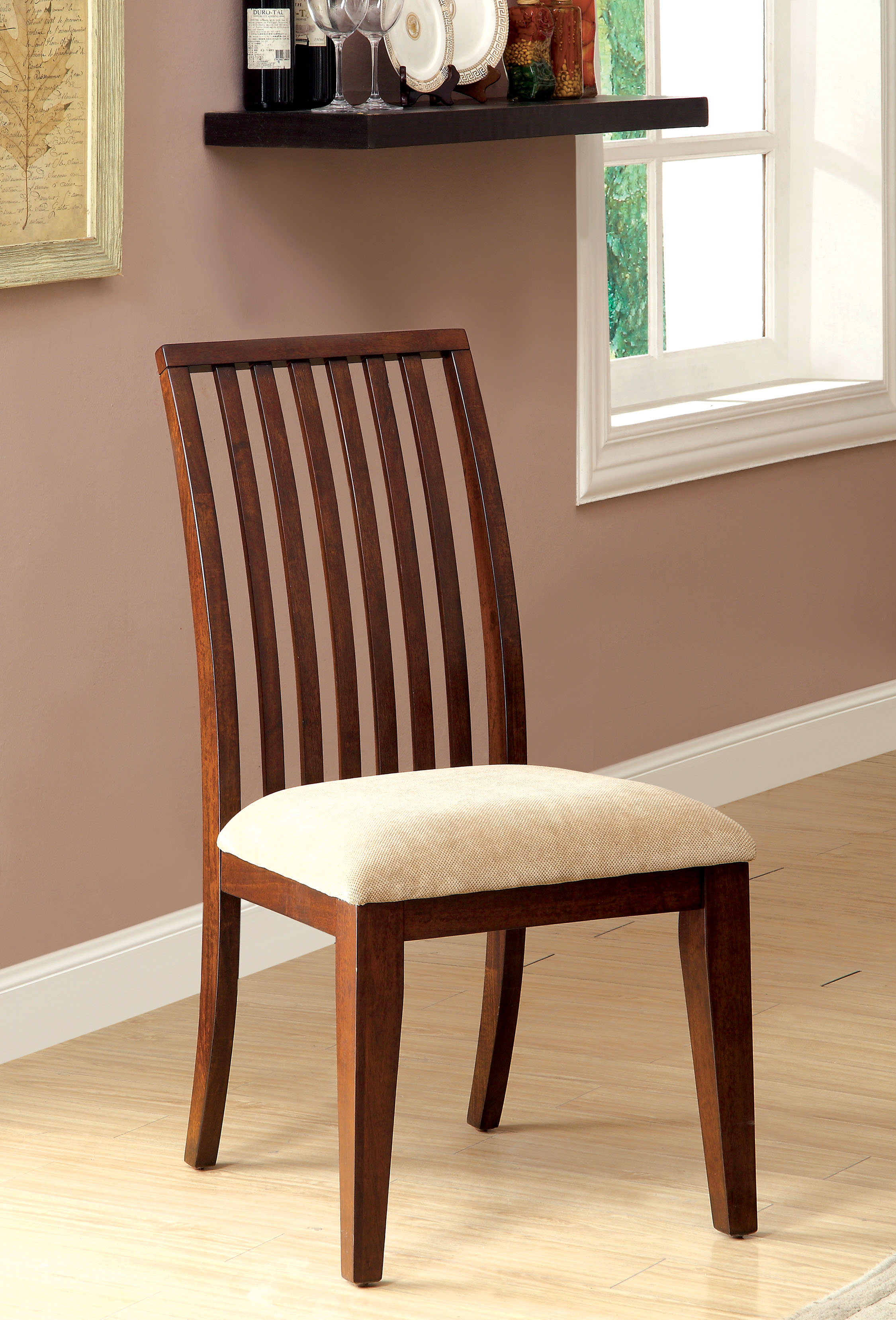 Furniture of America Bavea Brown Cherry Dining Chair (Set of 2)
