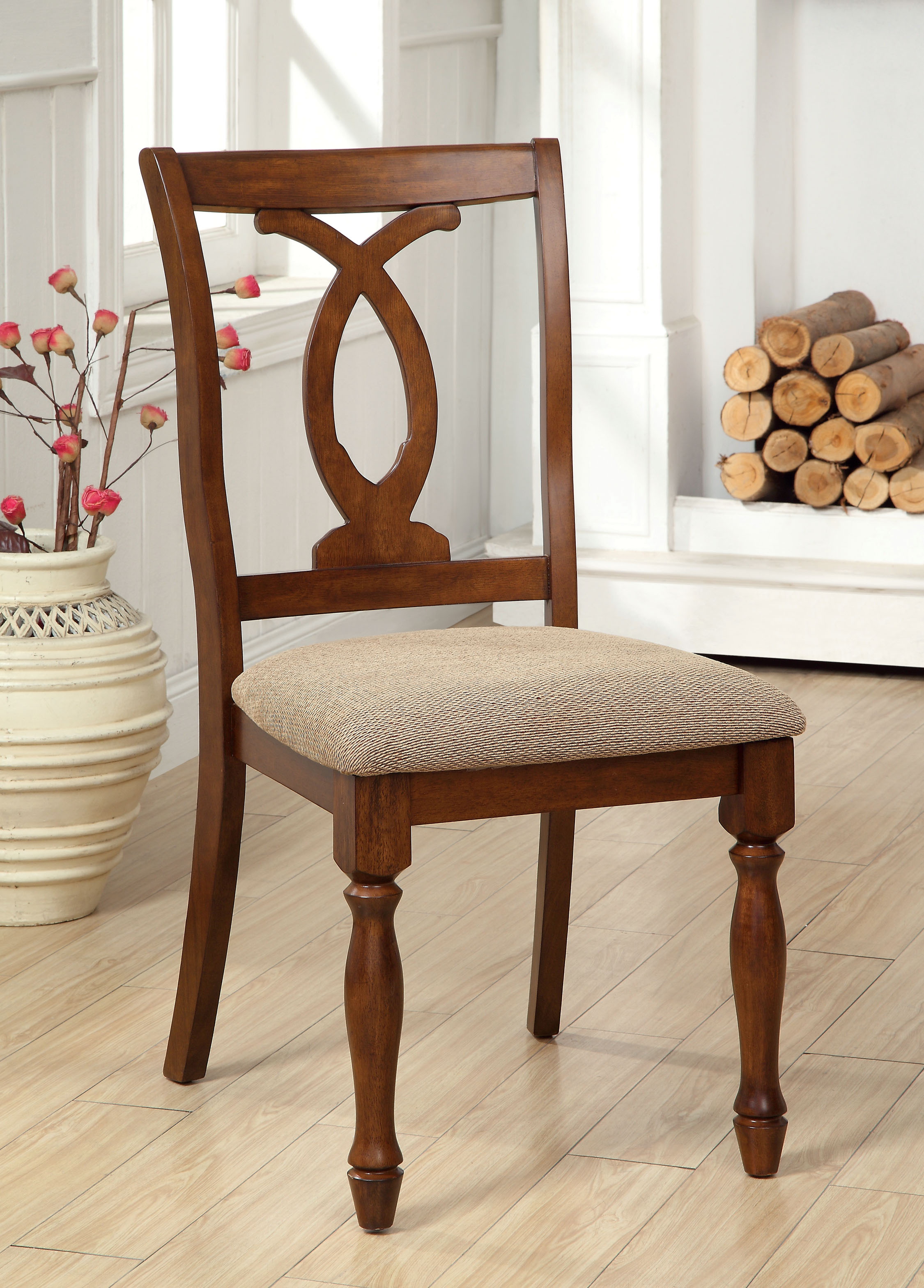 Furniture of America Reighna Ways Dark Oak Dining Chair (Set of 2)