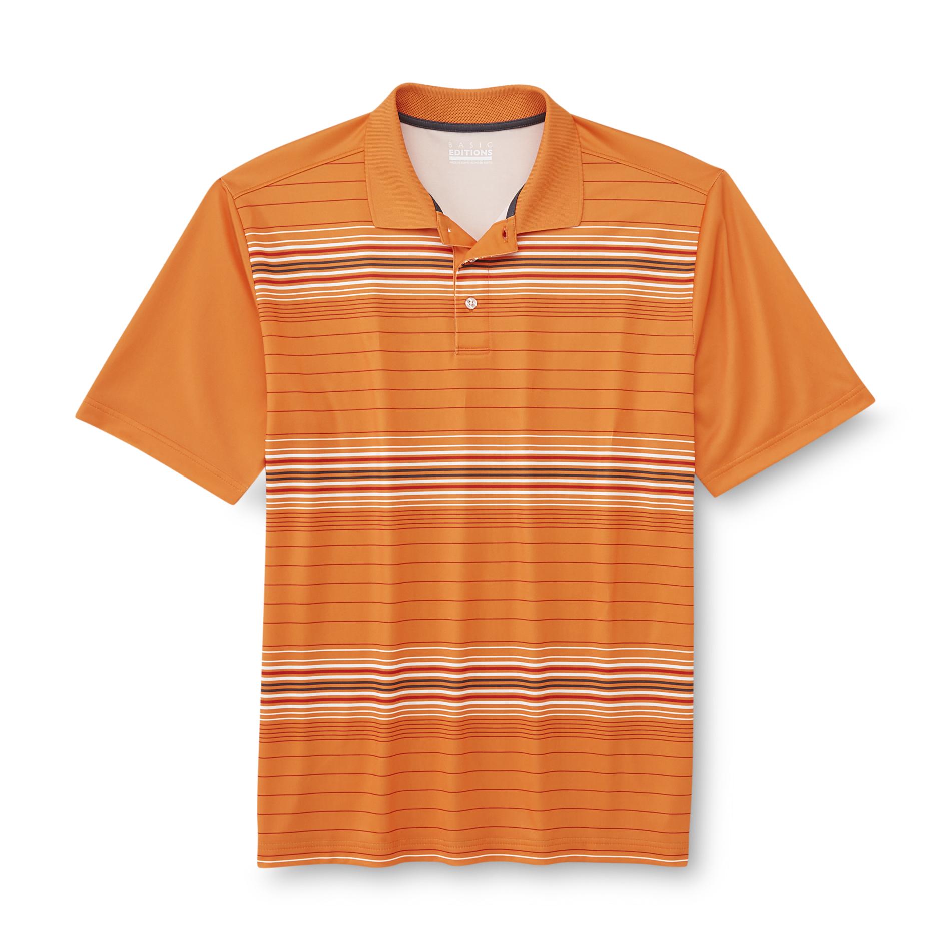 Basic Editions Men's Big & Tall Polo Shirt - Striped