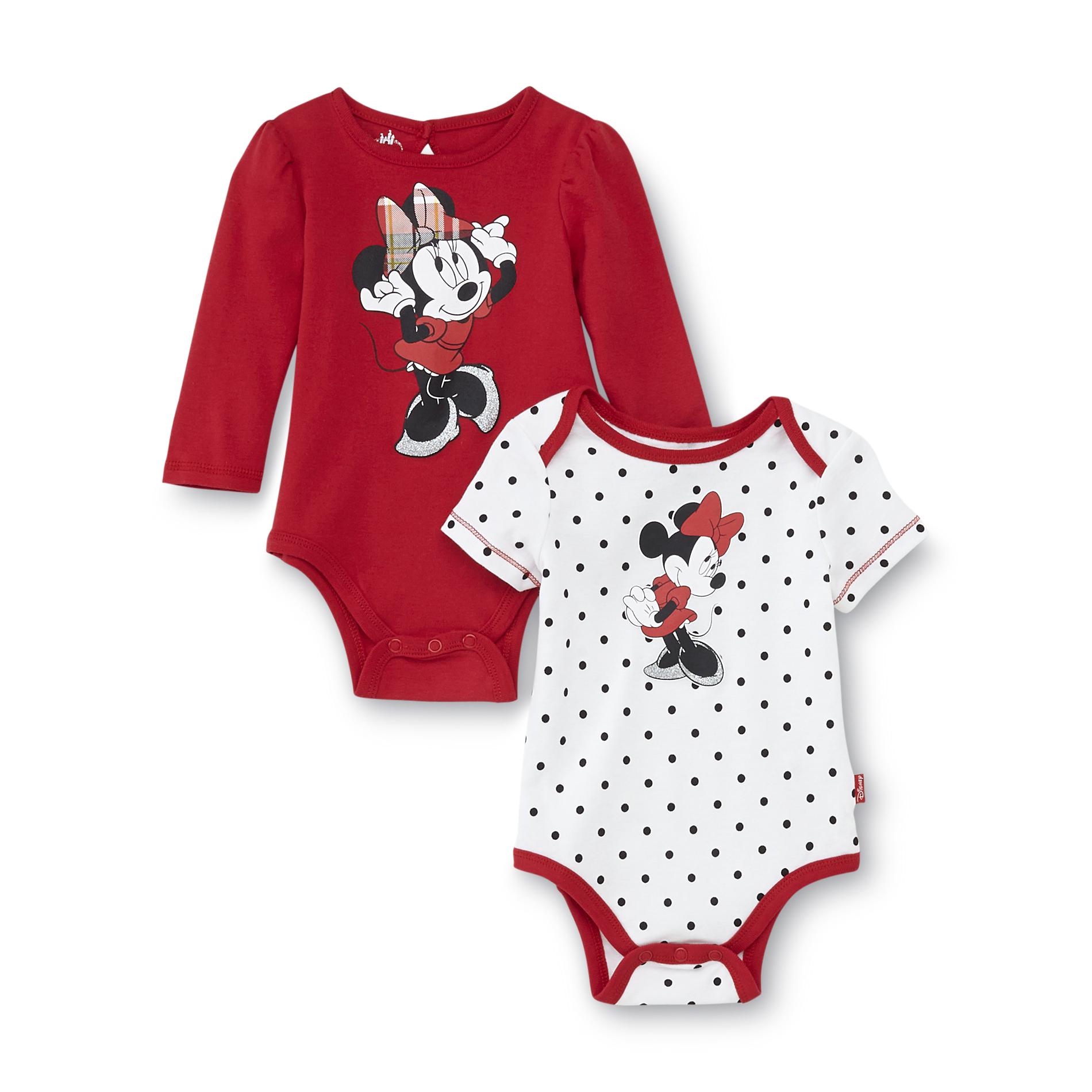 Disney Minnie Mouse Newborn Girl's 2-Pack Bodysuits - Polka-Dot