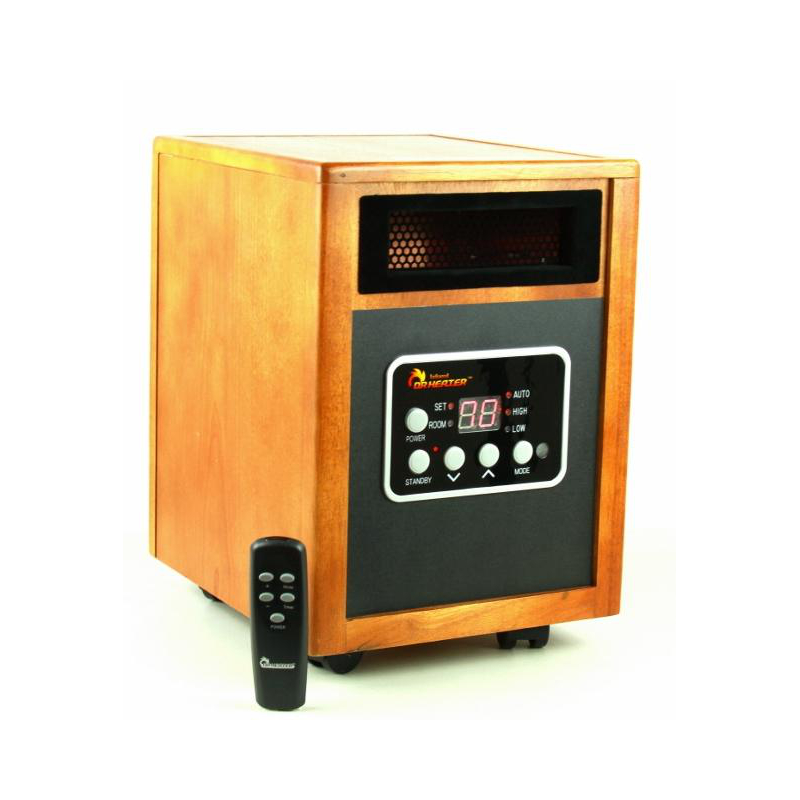 Dr. Infrared Heater DR968 , 1500W, Advanced Dual Heating System, Furniture-Grade Cabinet, Remote Control