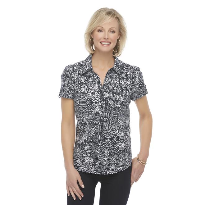 Erika Women's Camp Shirt Tribal Print