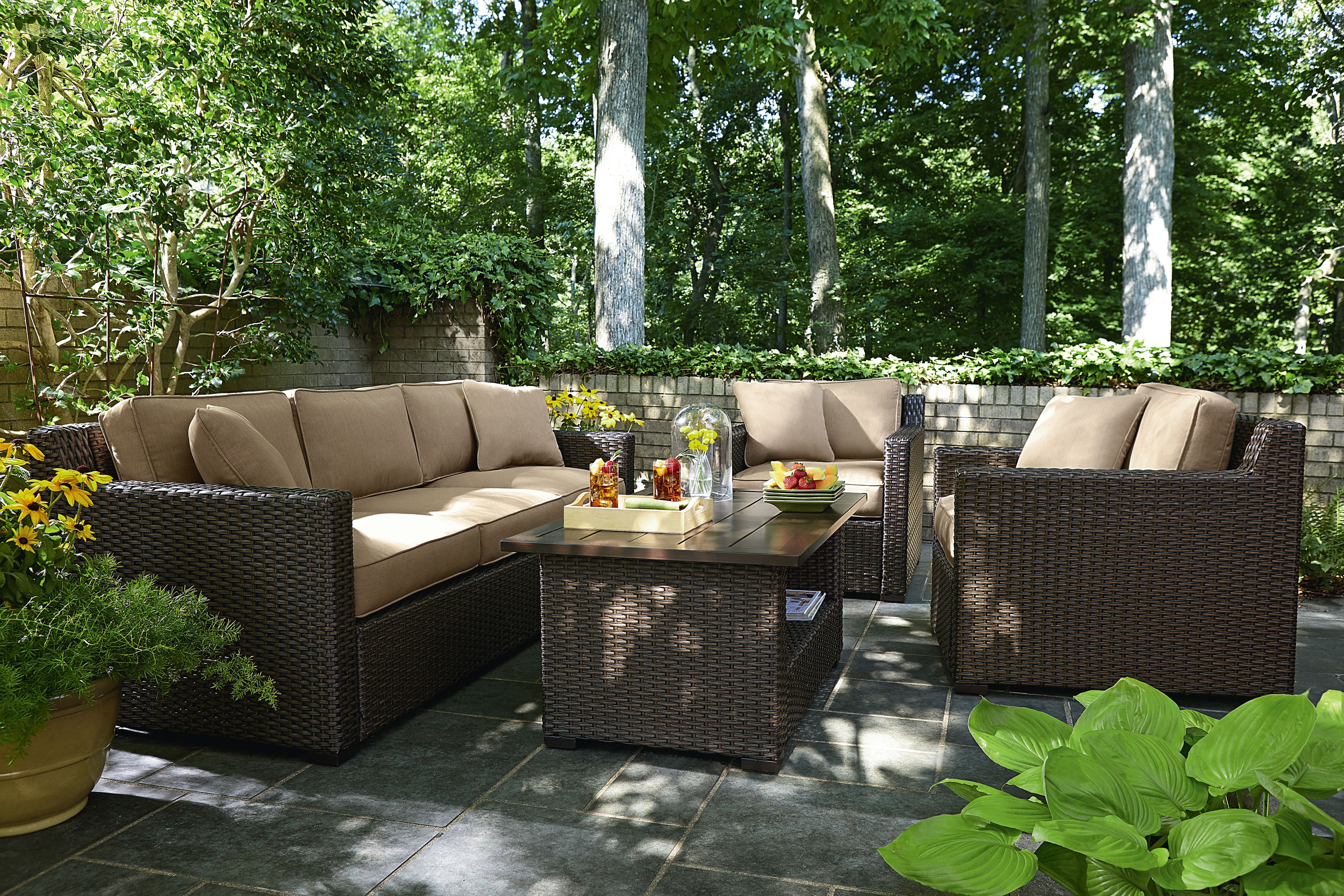 Agio International Moore Haven 4 Piece Woven Sofa Seating ... Agio International Moore Haven 4 Piece Woven Sofa Seating ... on Outdoor Living Ltd id=57380