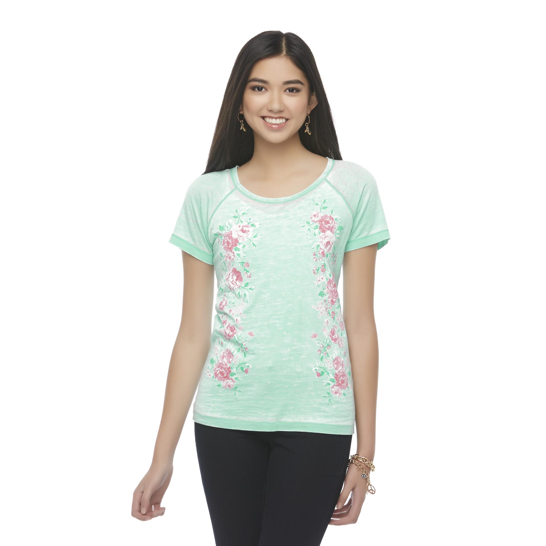 Joe Boxer Juniors Burnout Graphic T-Shirt - Floral Print