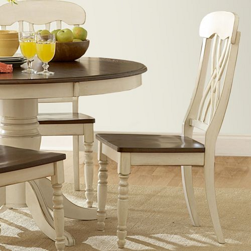 Antique White Round Dining Table Set & Full Size Of ...