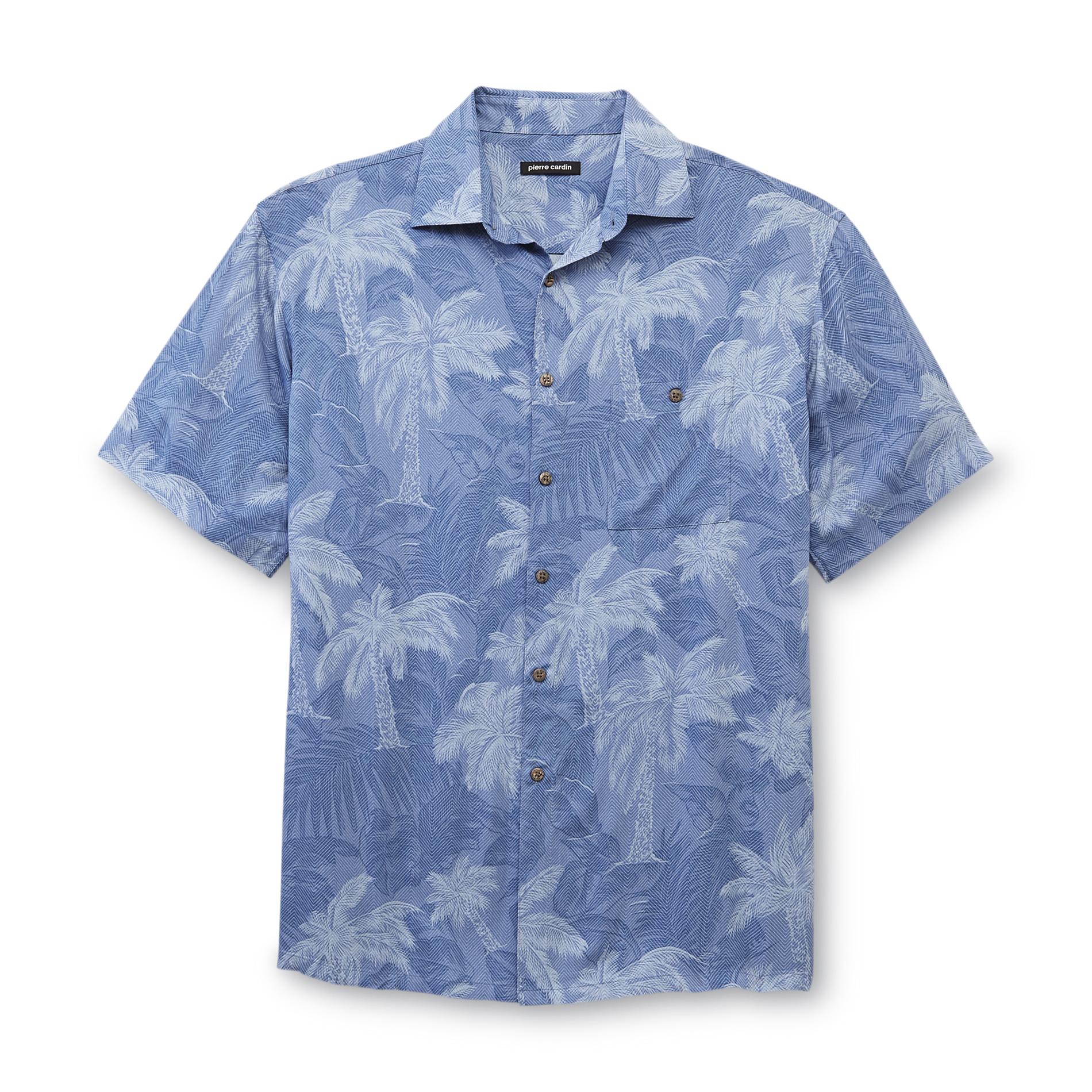 Pierre Cardin Men's Hawaiian Sport Shirt - Palm Tree