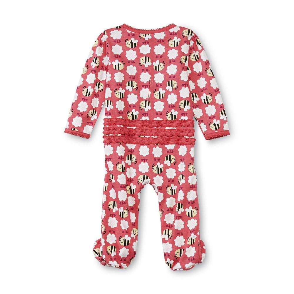 Small Wonders Newborn Girl's Footed Sleeper Pajamas - Kitty