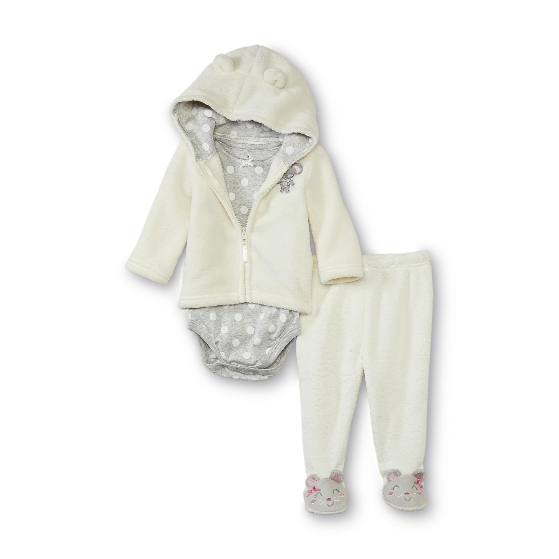 Small Wonders Newborn Girl's Fleece Sleeper & Bodysuit - Bunny